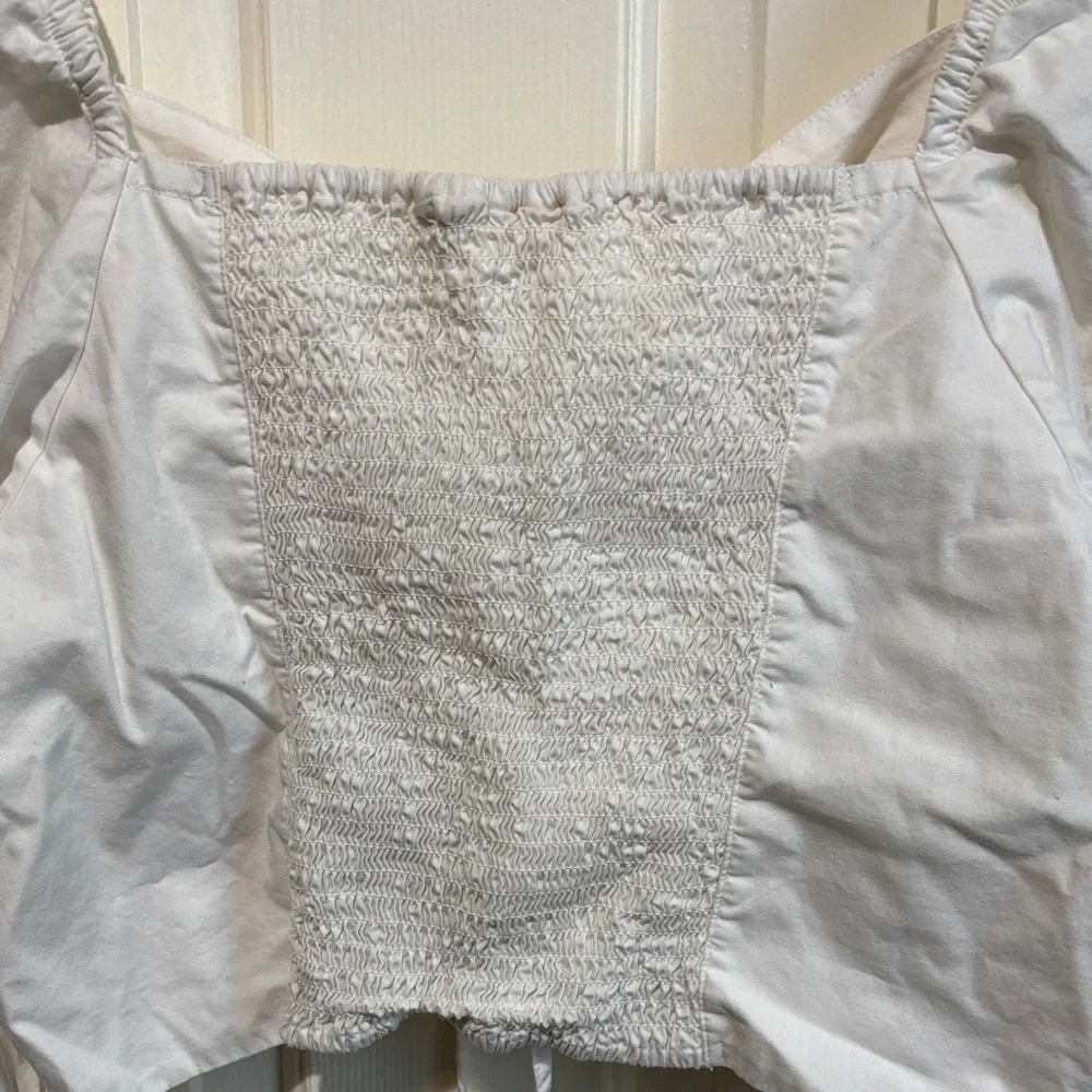 Levi's White Ruched Crop Top - Picture 3 of 8